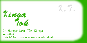 kinga tok business card